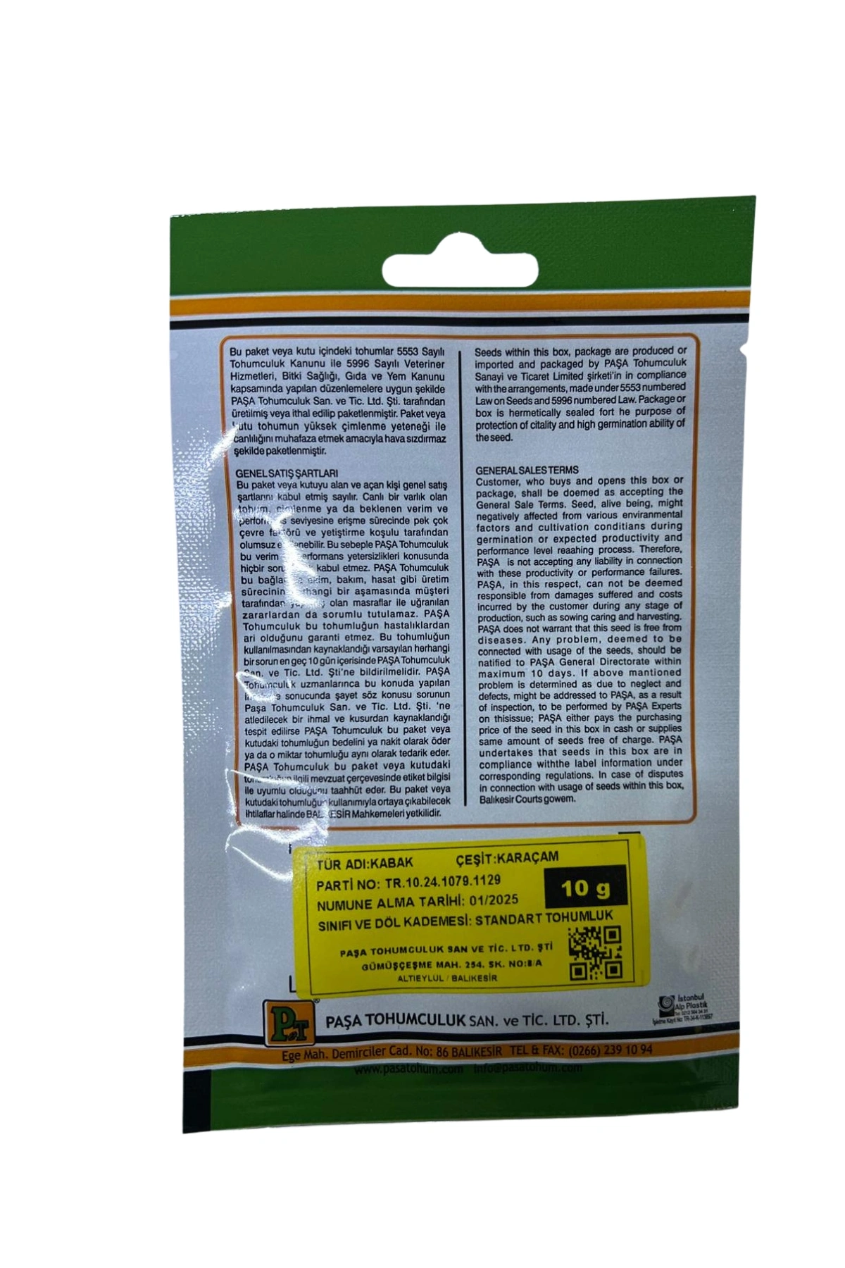 Paşa Kabak - Karaçam (Siyah) tohum 10 gr