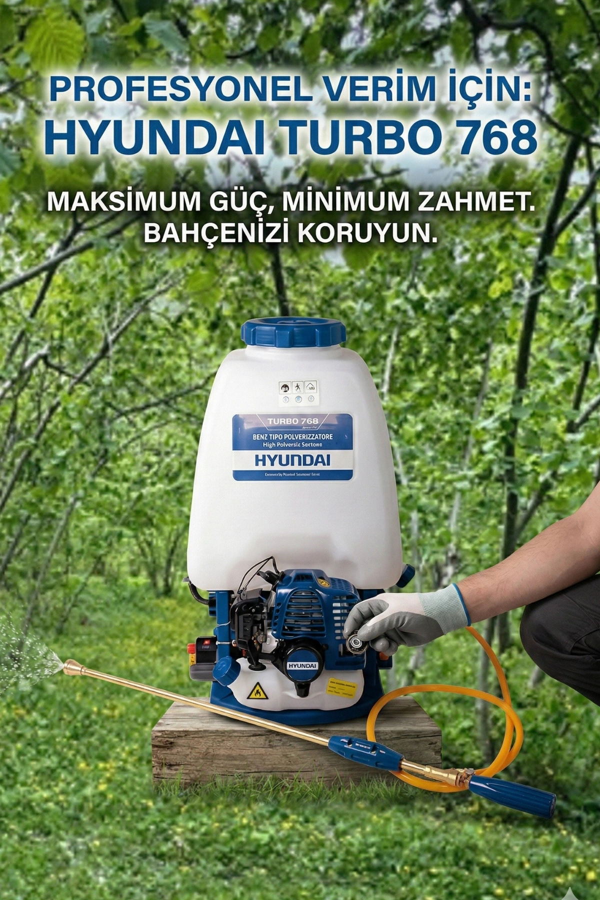 Hyundai Turbo 768 Pulverizatör İlaçlama Motoru 25 Lt