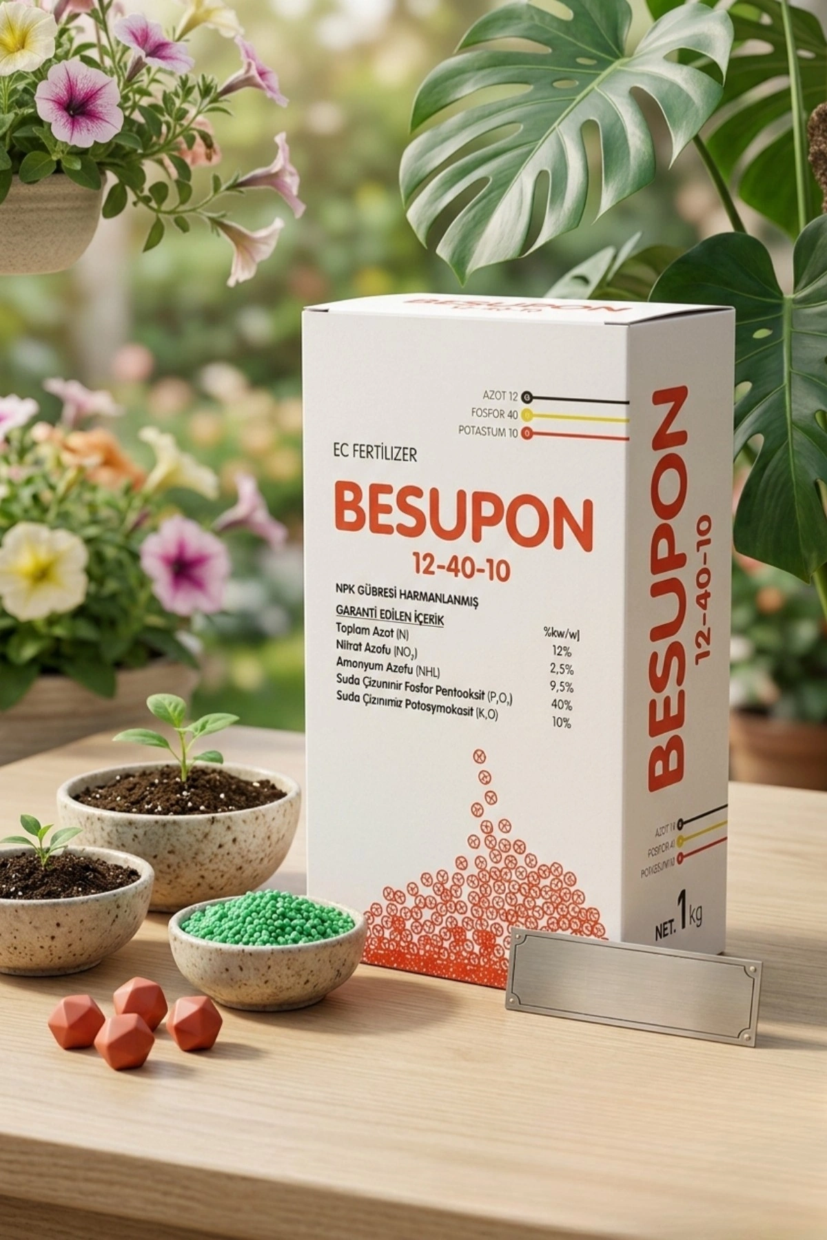 Besupon 12-40-10 Npk Gübresi Harmanlanmış 1 Kg