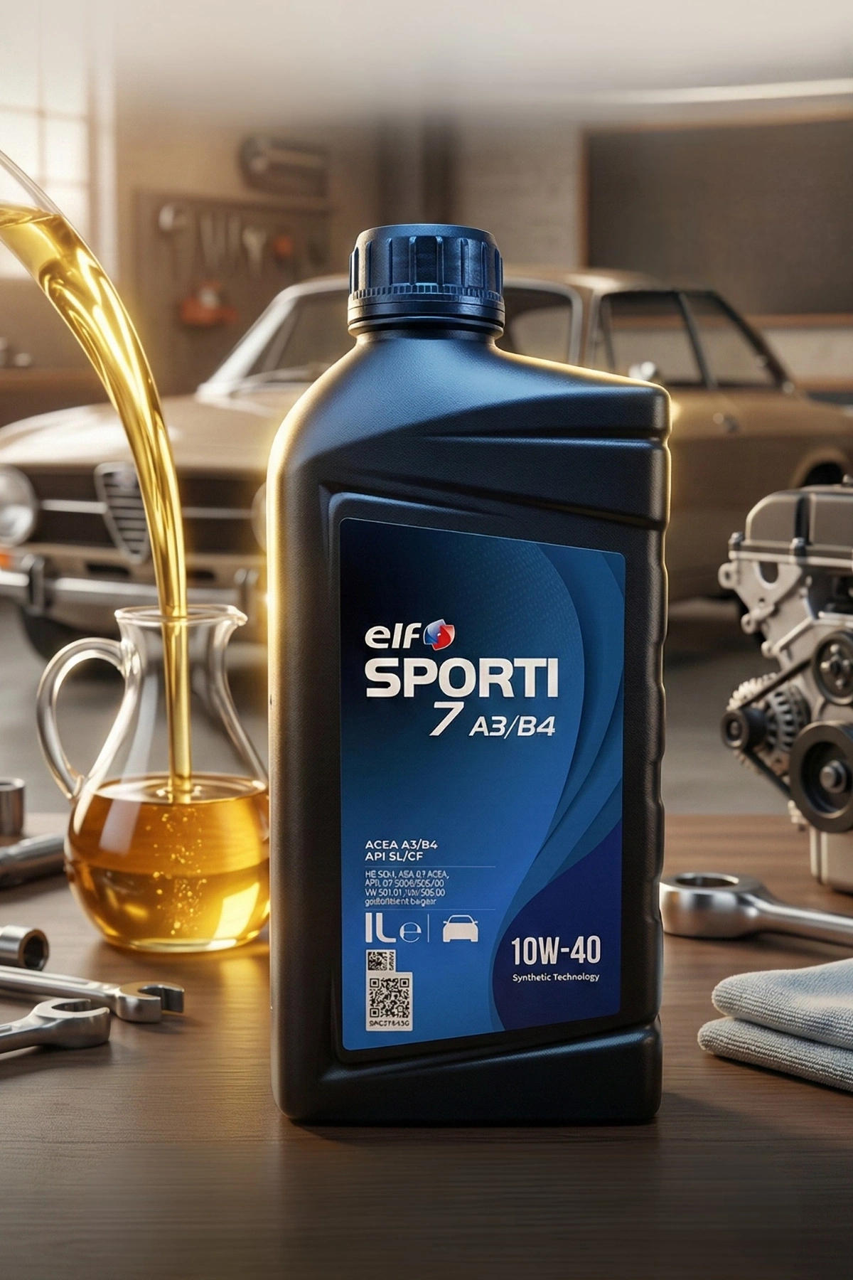 Elf Sporti 7 A3/B4 10W-40 Sentetik Motor Yağı 1 Litre