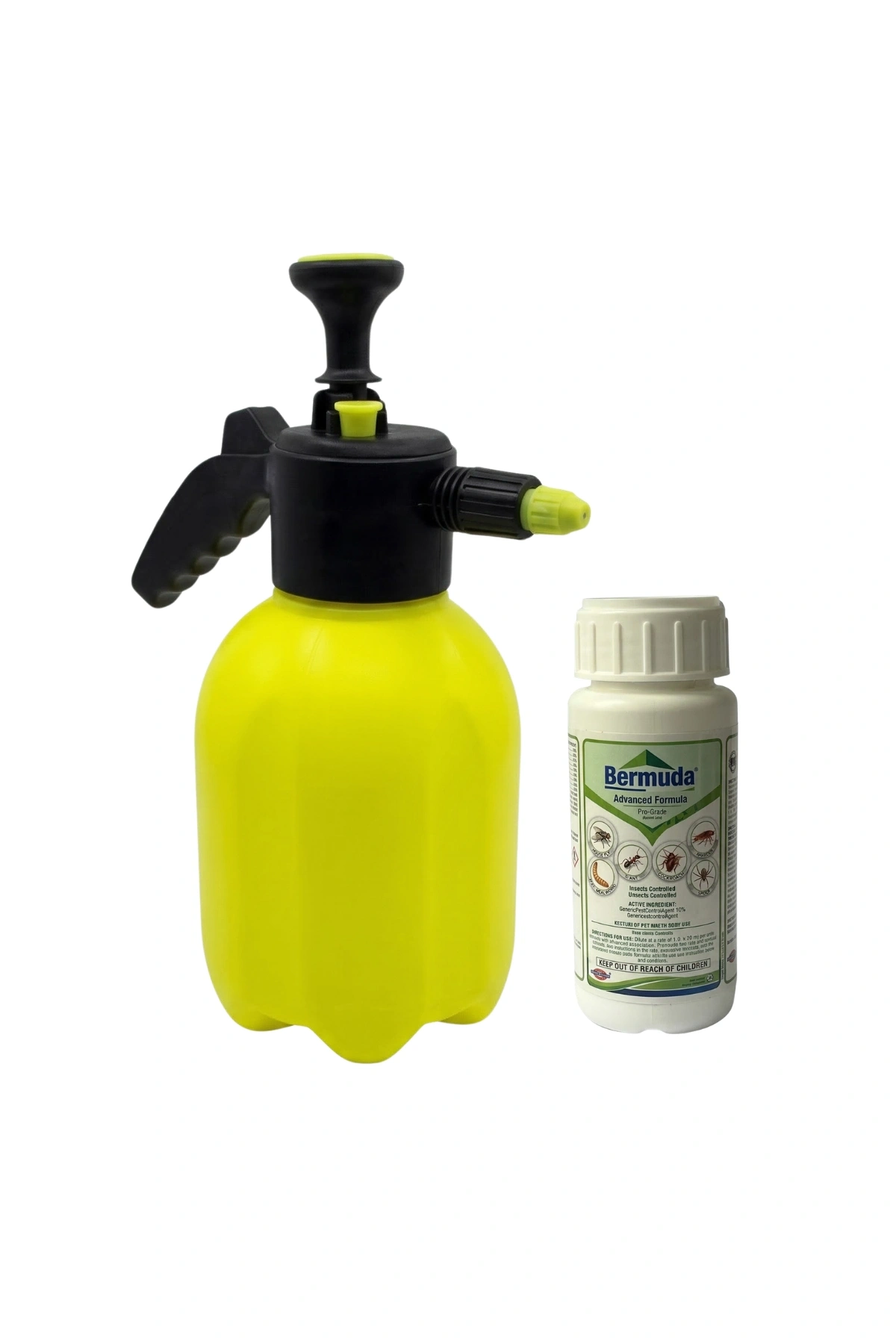 Ev ve Bahçe İlaçlama Seti (Saydam Power Manuel Basınçlı İlaçlama Pompası 2 L , Safa Tarım Bermuda Ew Haşere İlacı 100 ml )