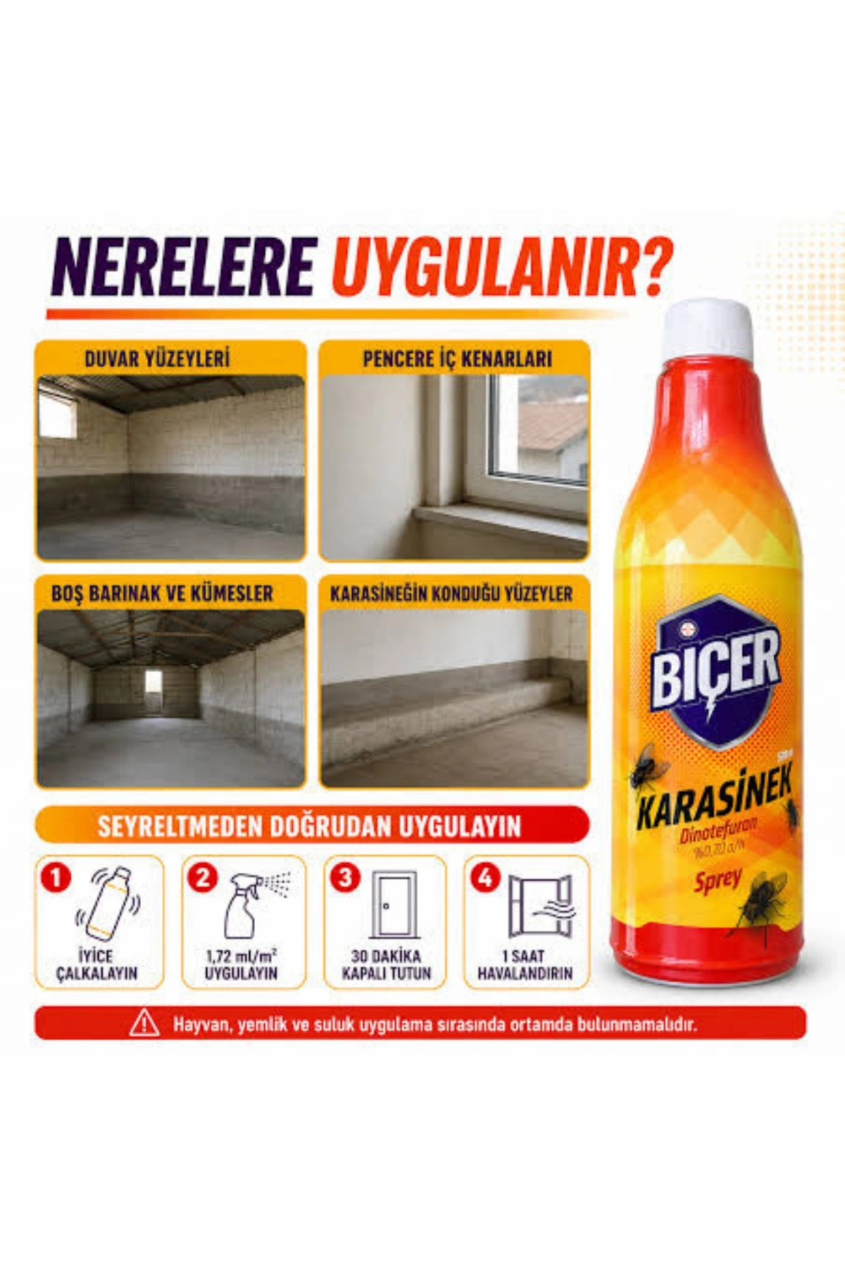 Biçer Dinotefuran Etken Maddeli Karasinek İlacı 500 ml
