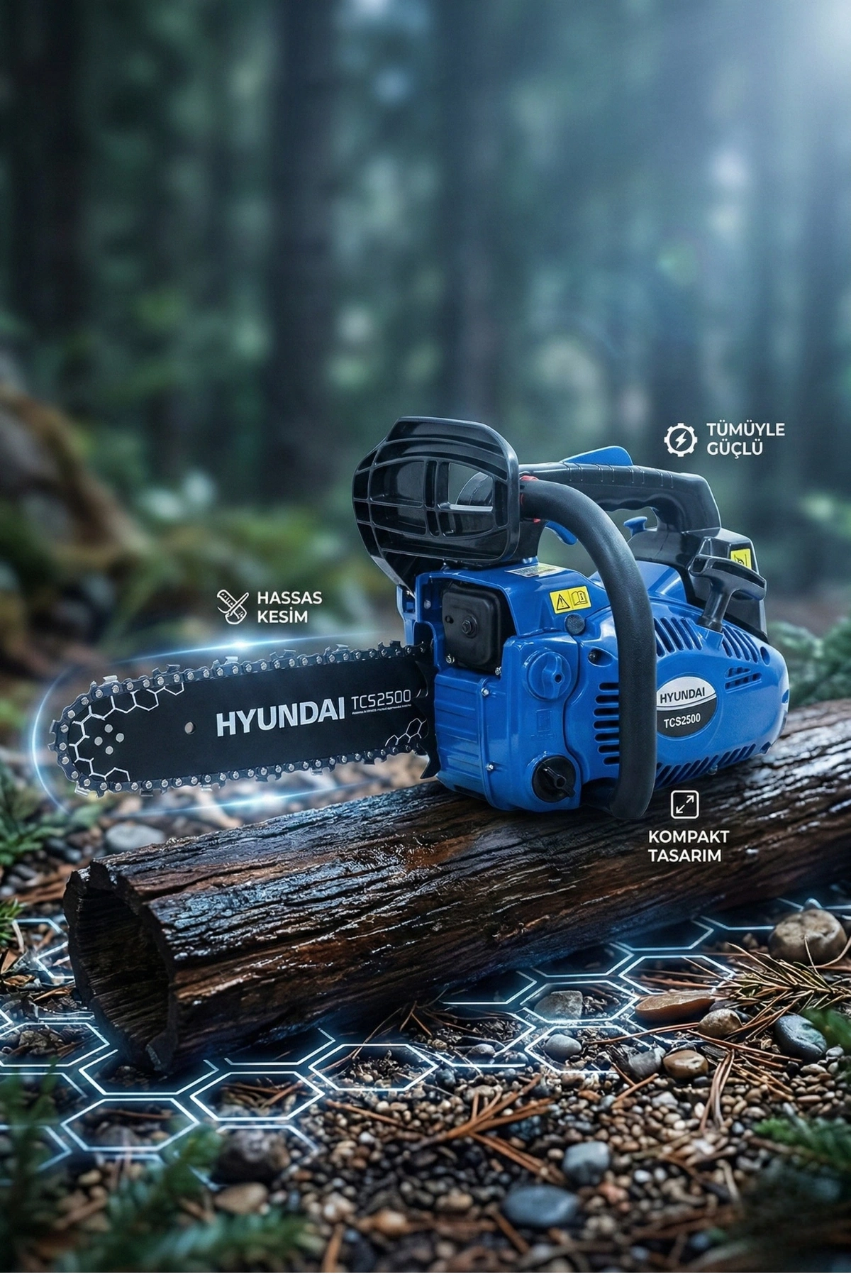 Hyundai Tcs2500 Motorlu Testere 1,2 Hp