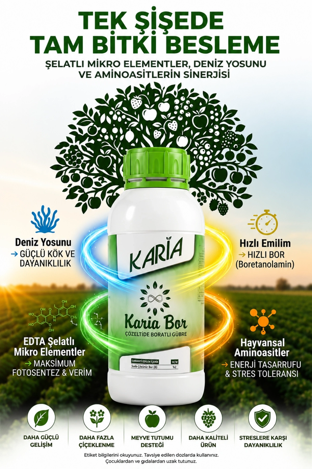 Karia Bor Çözeltide Boratlı Gübre 1 Lt
