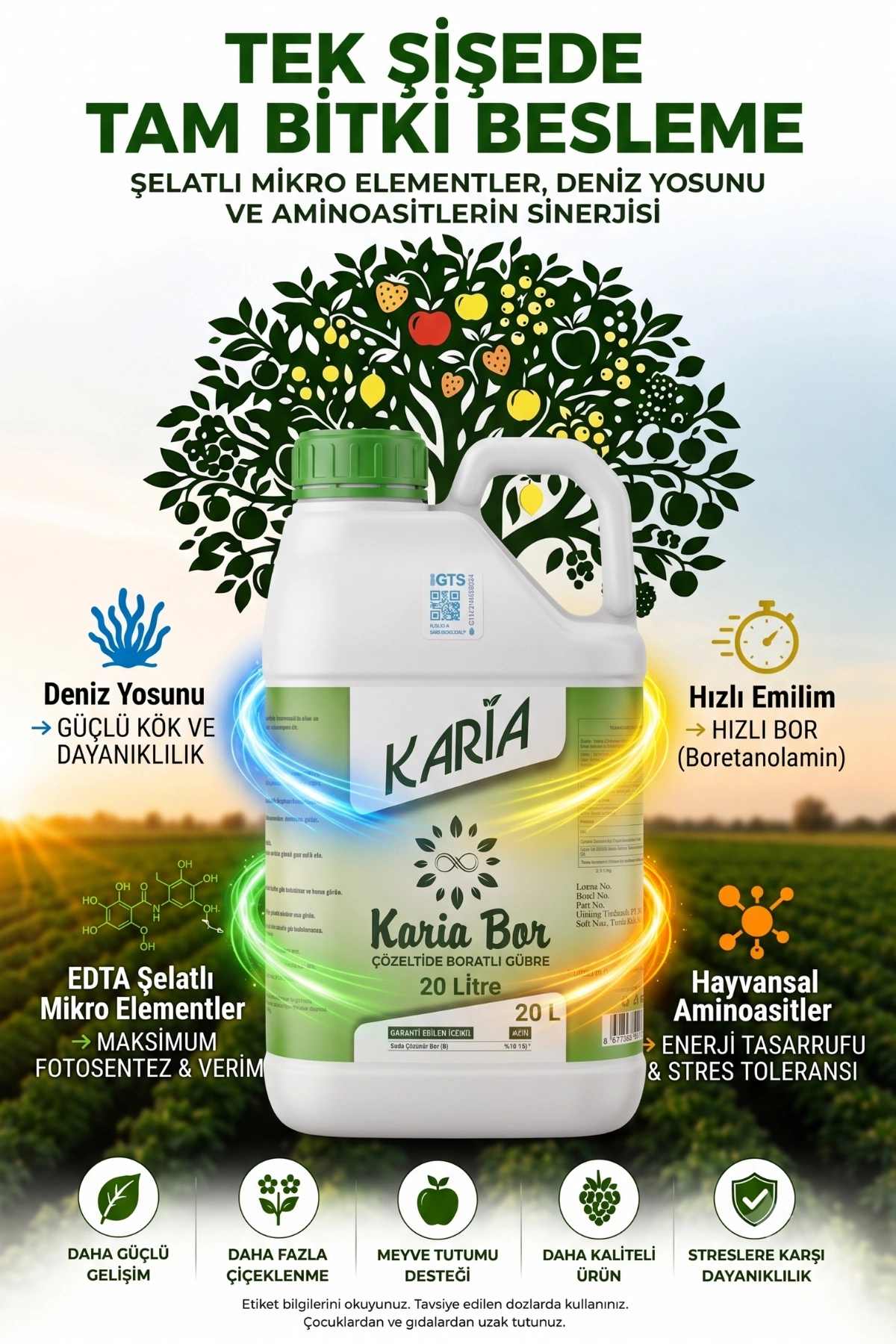 Karia Bor Çözeltide Boratlı Gübre 20 L
