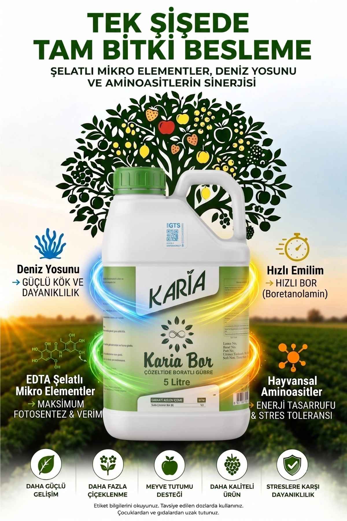 Karia Bor Çözeltide Boratlı Gübre 5 L