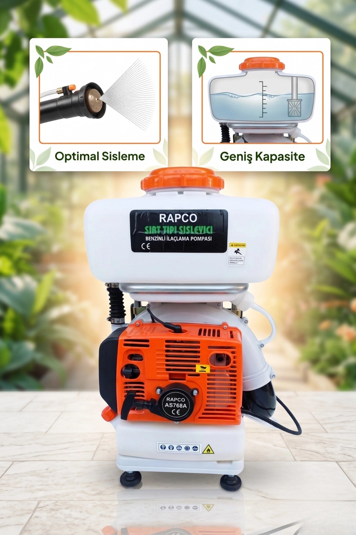 Rapco AS768A Motorlu İlaçlama Atomizeri 14 Lt