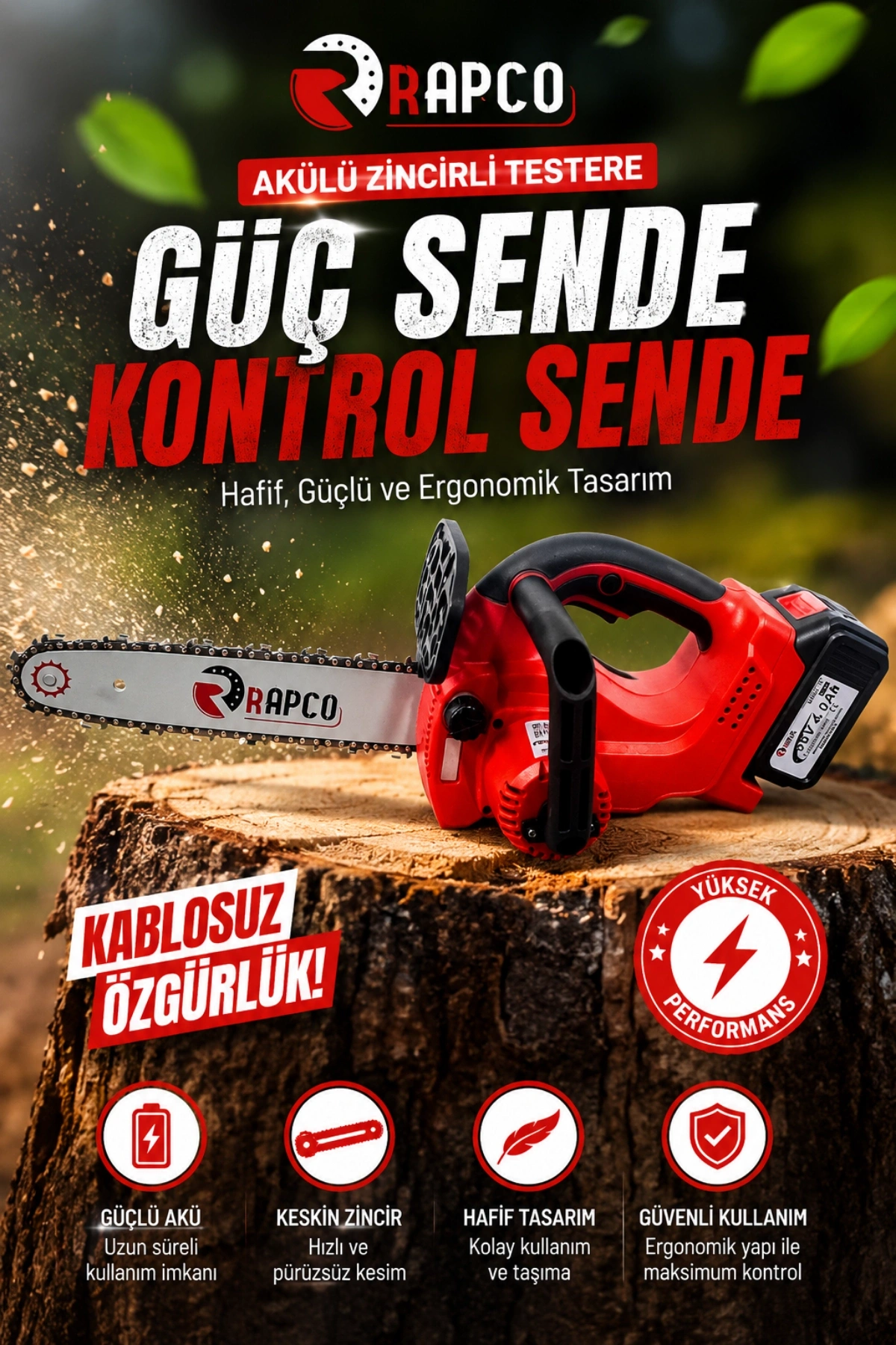 Rapco BSDJ-12 36V 4Ah Akülü Budama Testeresi