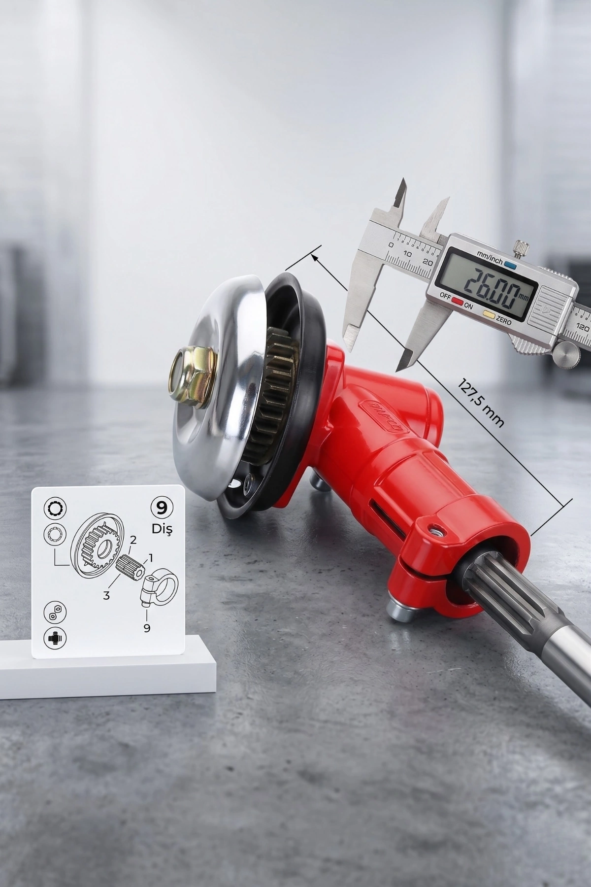 Rapco Motorlu Tırpan Redüktörü 9 Diş 26 mm