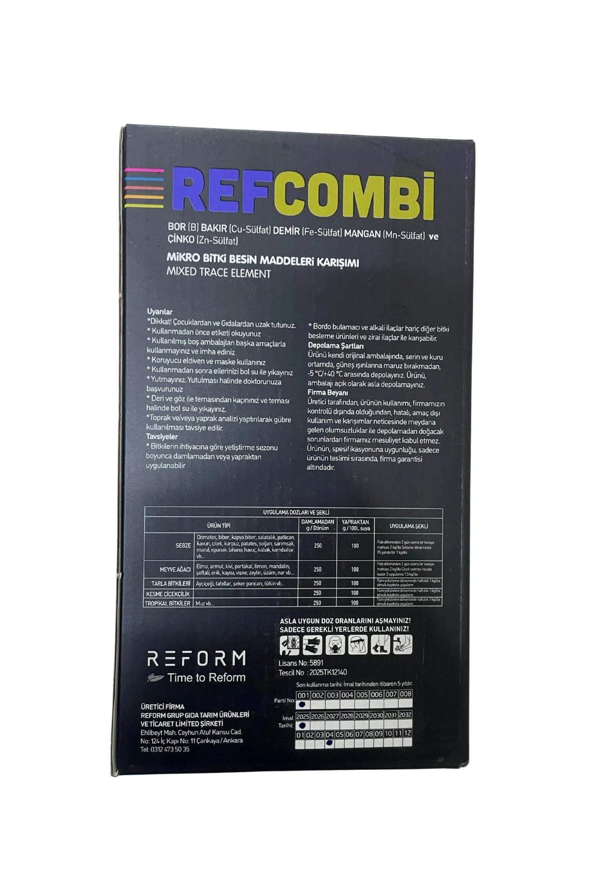 Refcombi Ec Mikro Elementli Fertilizer Granül Gübre 1 kg