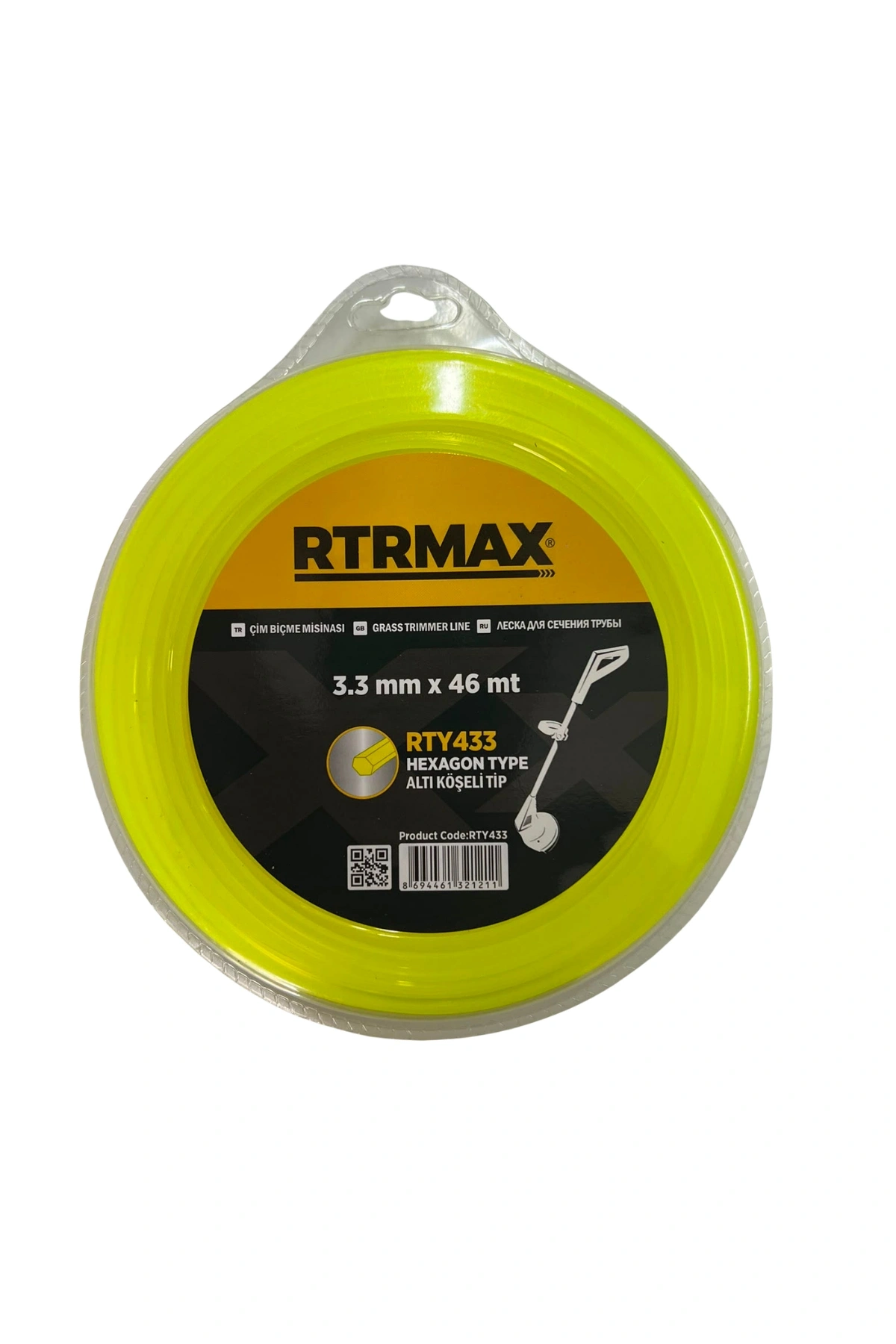 Rtr Max Altı Köşe Tırpan Misinası 3.3mm x 46m