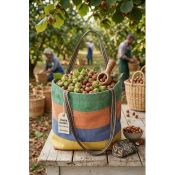 İnterbag Renkli Kalın Fındık Toplama Sepeti