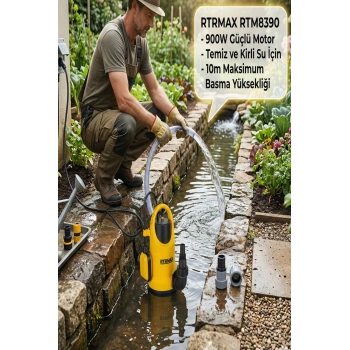 Rtrmax Rtm8390 Temiz ve Kirli Su Dalgıç Pompa 900w 10mt