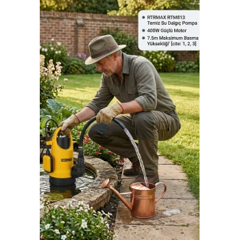 Rtrmax Rtm813 Temiz Su Dalgıç Pompa 400W 7,5mt