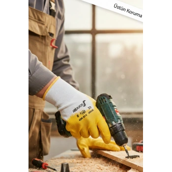 Sarı Sander Nitril Eldiven No: 10