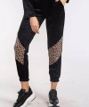 Leopar Desenli Kadife Takım-SİYAH