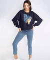 Şardonlu Sweatshirt-LACİVERT