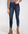 Yırtık Detaylı Skinny Jean Pantolon-LACİVERT