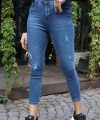 Yüksek Bel Skinny Jean Pantolon  - MAVİ