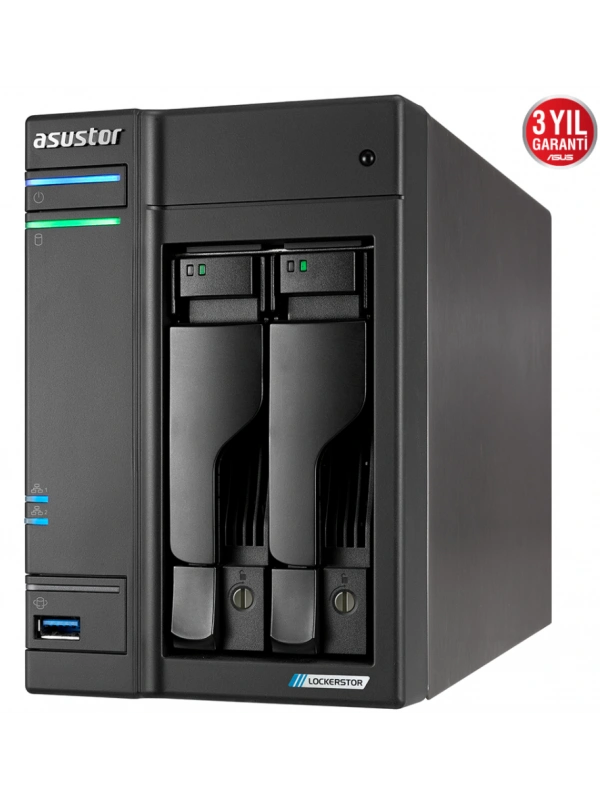 ASUSTOR AS6602T 2 SLOT 4GB DDR4 3.5 NAS DEPOLAMA ÜNİTESİ