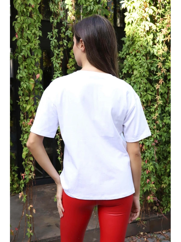 Baskılı Tişört - BEYAZ