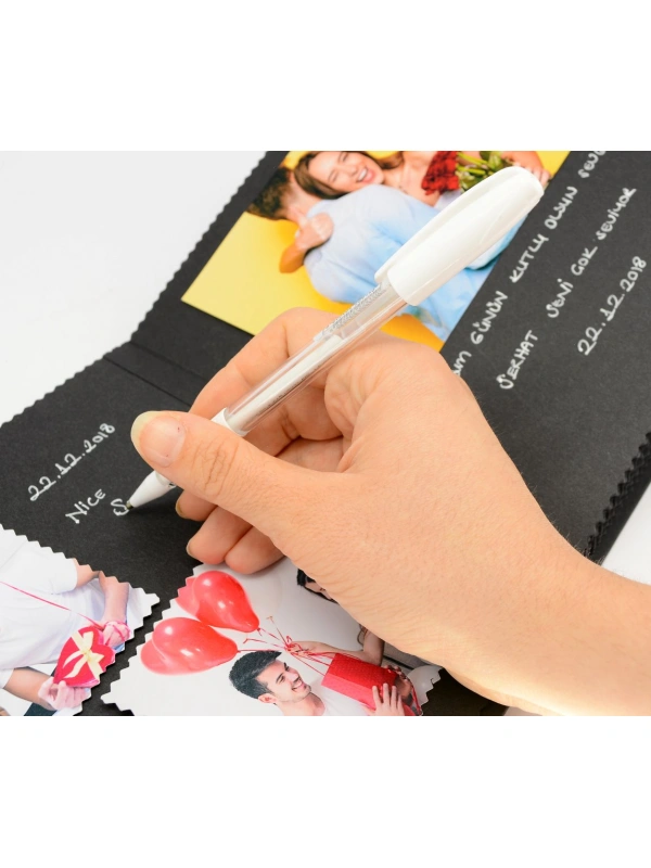 Beyaz Kalemli Kendin Yap Albüm Siyah Anı Defteri