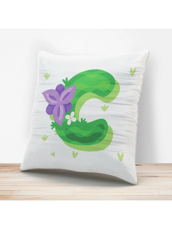 C Harfi Tasarımlı Yastık Kılıfı