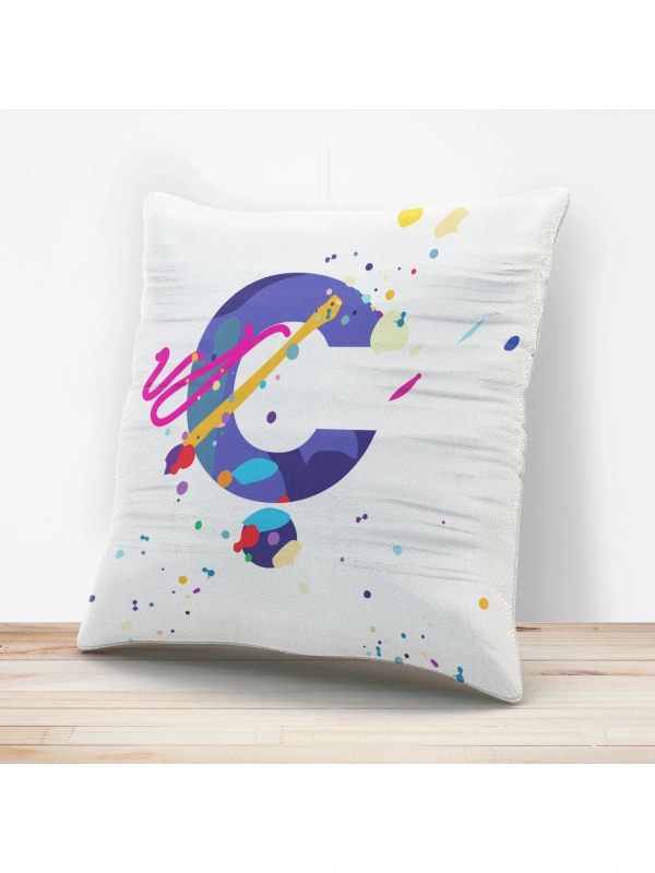 Ç Harfi Tasarımlı Yastık Kılıfı