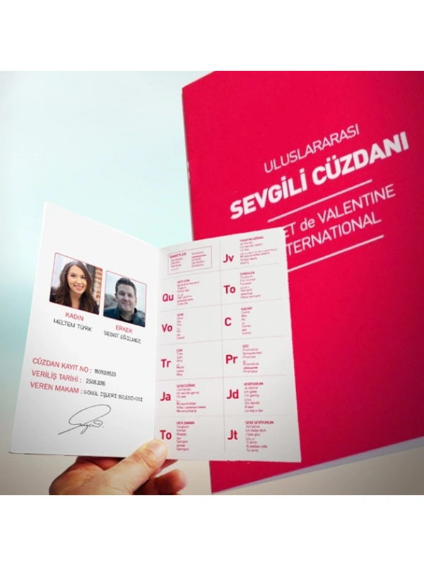 Kişiye Özel Fotoğraflı Sevgili Cüzdan