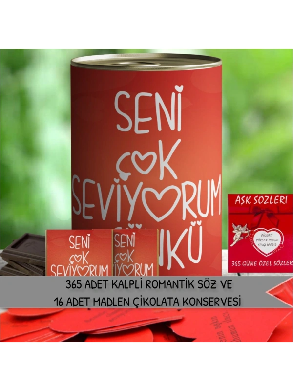 Madlen Çikolatalı Romantik Hediye Konservesi