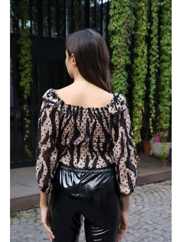 Madonna Yaka Crop Bluz - BEJ