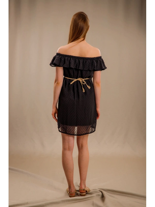 Madonna Yaka Elbise - SİYAH