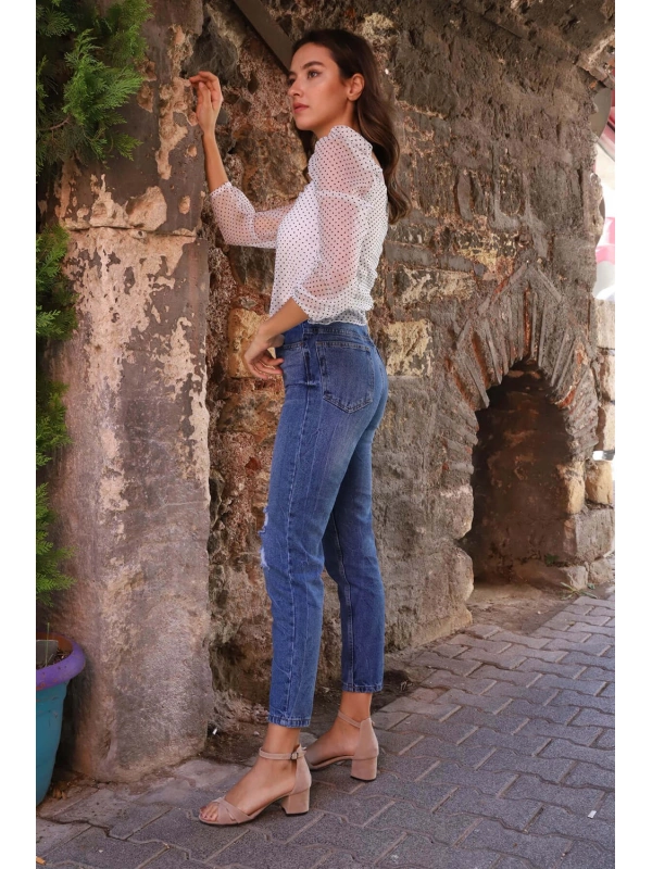 MOM Jeans - LACİVERT