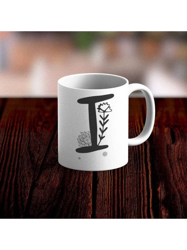 Özel Tasarım I Harfi Beyaz Kupa Bardak