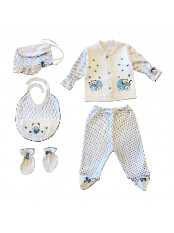 Sema Bebe 5li Premature Puanlı Set - Açık Mavi 8682476853155