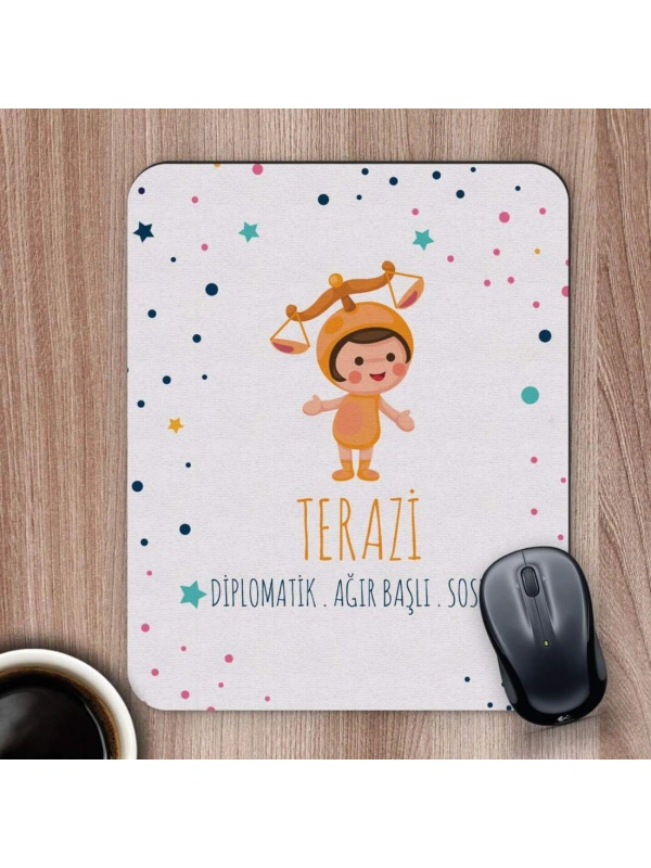 Terazi Burçlarına Özel Sevimli Mouse Pad