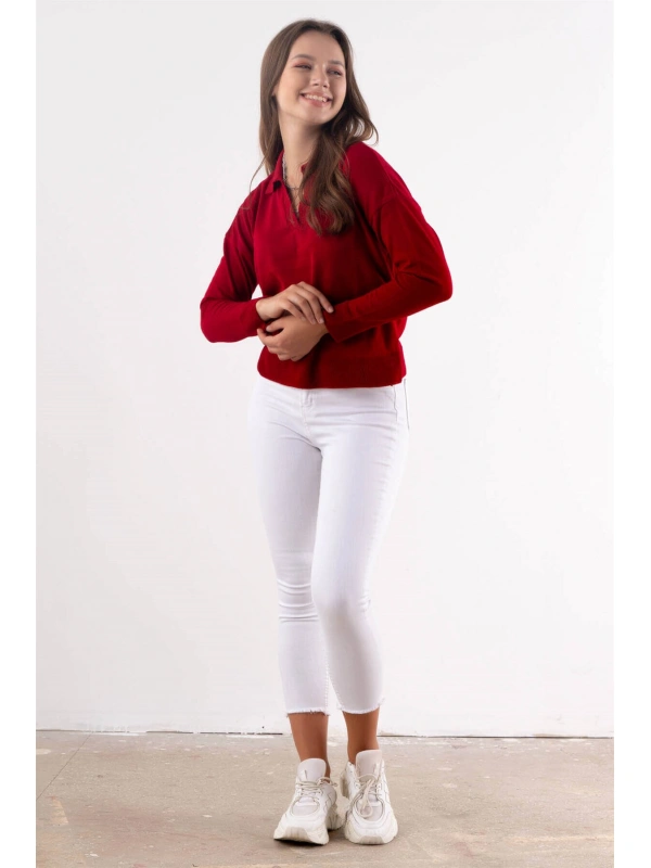 Yüksek Bel Skinny Jean Pantolon  - BEYAZ