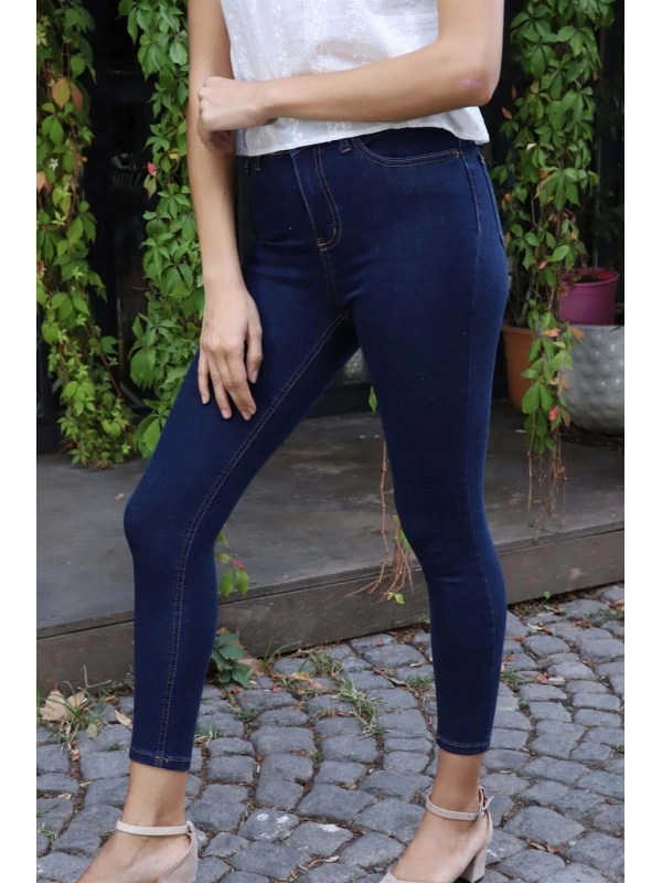 Yüksek Bel Skinny Jean Pantolon  - LACİVERT