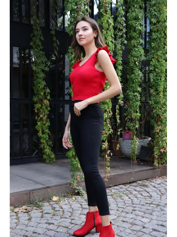 Yüksek Bel Yüksek Bel Skinny Jean Pantolon  Jean Pantolon - SİYAH