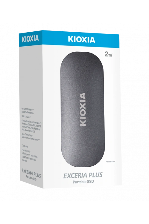 2TB KIOXIA EXCERIA PLUS G2 USB 3.2 1050/1000 MB/s LXD10S002TG8