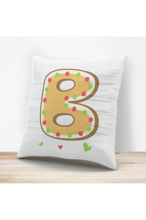B Harfi Tasarımlı Yastık Kılıfı