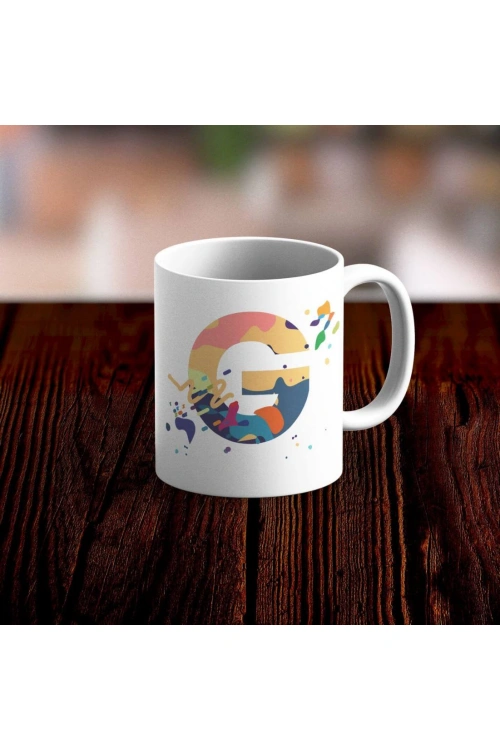 Özel Tasarım G Harfi Beyaz Kupa Bardak