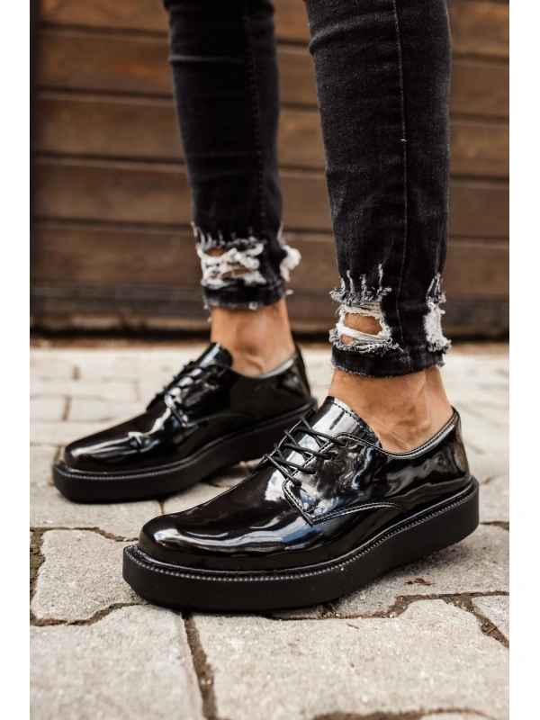 CH001 Rugan Siyah Taban Erkek Ayakkabı SIYAH