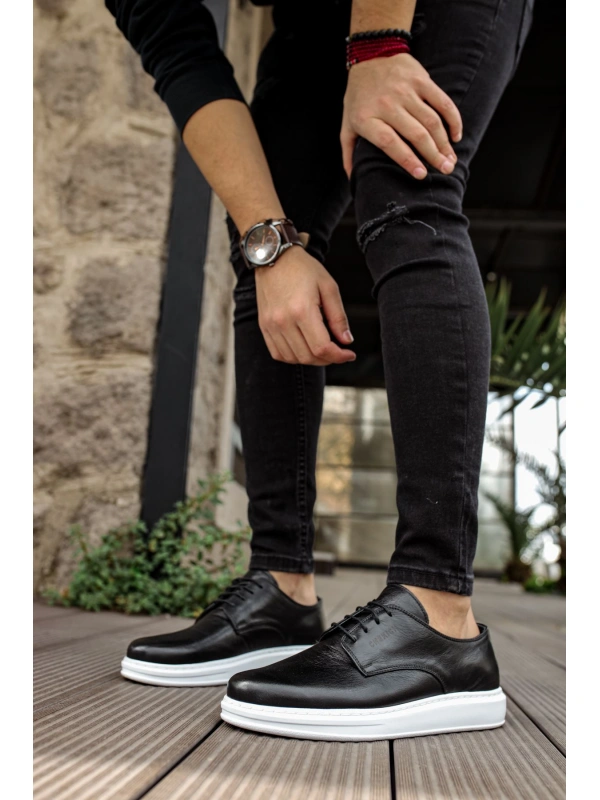 CH003 BT Hakiki Deri Erkek Ayakkabı SIYAH