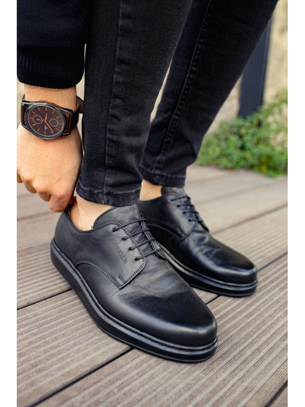 CH003 ST Hakiki Deri Erkek Ayakkabı SIYAH