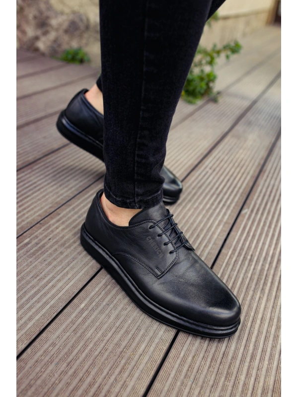 CH003 ST Hakiki Deri Erkek Ayakkabı SIYAH