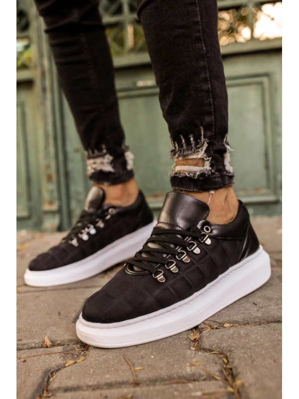 CH022 Kareli BT Erkek Ayakkabı SIYAH