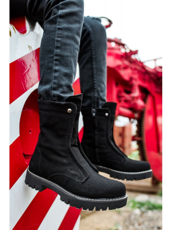 CH027 Süet ST Erkek Bot SIYAH