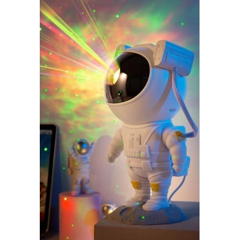 Astronot Projektör Yıldız Ay Galaksi Işıklı Gece Tavan Aydınlatma Kumandalı Ev Oda Salon Balkon Led