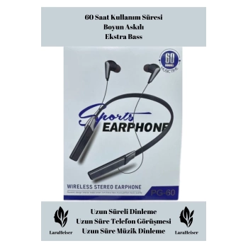 Premium Boyunluk 60 Saat Uyumlu Bluetooth Kulaklık